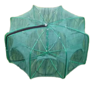 <span class=keywords><strong>Cage</strong></span> <span class=keywords><strong>portable</strong></span> à bas prix d'usine pour crevettes à poisson 8-20 trous Conception flottante pliable en nylon HDPE PE Matériaux en acier Aquaculture - Product Image 2