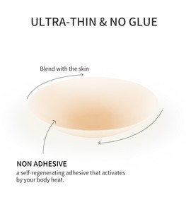 Couvre-mamelon adhésif réutilisable en silicone de couleur nude <span class=keywords><strong>sans</strong></span> colle pour gros seins - Product Image 5