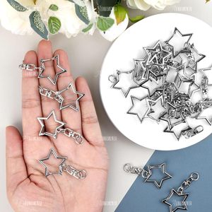 AUEAR Llavero de Plata con Mosquetón Metálico para DIY, Hebilla Colgante y Accesorios para Bolsos, Anillo Creativo para Llaves, Diseño de Estrella - Product Image 4