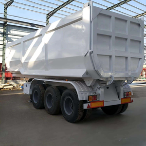 Remorque de camion semi-remorque à benne hydraulique arrière, capacité 50-80 tonnes, en acier robuste - Product Image 2