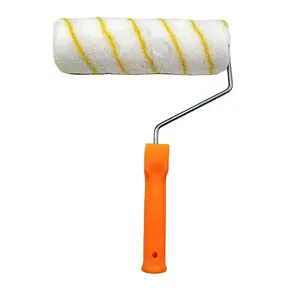 China Manufacturer Good Quality Yellow Striped Roller Brush With Blue Handle Hot Melt Brush