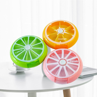 Boîte à pilules rotative hebdomadaire 7 jours, style fruit, avec 7 compartiments, en plastique