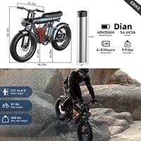 Vélo électrique SMARTRAVEL avec moteur sans balais 1200W, batterie lithium amovible 48V 20Ah, 45 km/h, 6 vitesses, cadre en aluminium, vélo de montagne électrique