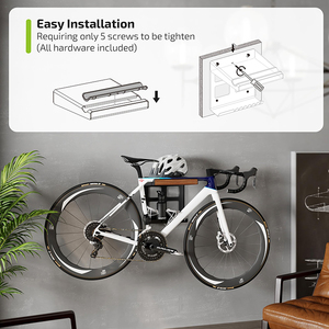 JH-Mech <span class=keywords><strong>Support</strong></span> <span class=keywords><strong>Vélo</strong></span> <span class=keywords><strong>Mural</strong></span> <span class=keywords><strong>Vertical</strong></span> Thermolaqué avec Rangement Facile et Sécurisé - Product Image 4