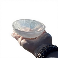 Vente en gros de bols en sélénite poli de haute qualité CrystalHola, artisanat traditionnel en cristal de guérison pour la décoration de la maison et la méditation