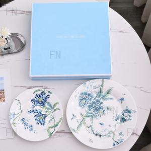 High-quality Bone China Plate Dinnerware Hotel Gift 2-piece Set Steak Plate Salad Plate Tableware for Home - Product Image 1