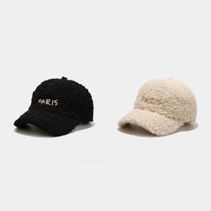 Casquette <span class=keywords><strong>de</strong></span> baseball Sherpa chaude d'hiver, casquette <span class=keywords><strong>de</strong></span> baseball brodée en peluche <span class=keywords><strong>de</strong></span> <span class=keywords><strong>Paris</strong></span>, casquette Snapback - Product Image 2