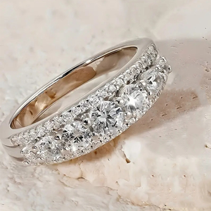 Sang Trọng Shinny Bạc Đồ Trang Sức <span class=keywords><strong>925</strong></span> Zircon Nhẫn Gra Giấy Chứng Nhận Thời Trang Vòng D Màu Ban Nhạc Tùy Chỉnh CZ Engagement Rings Cho Các Cặp Vợ Chồng - Product Image 1