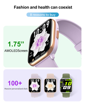 Reloj Inteligente HD12 2024 con Chip AMOLED de Bajo Consumo, Monitor de Salud, Monitor de Sueño, Presión Arterial, Frecuencia Cardíaca para Ejercicio, Resistente al Agua IP68