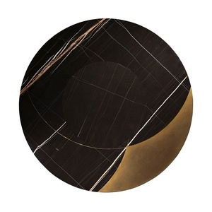 <b>Dining</b> <b>Tables</b> and Chairs <b>Set</b> <b>Dining</b> Chair Luxury High End <b>Round</b> Marble Dinning <b>Table</b> <b>Set</b> Black <b>4</b> Seater Chairs Modern Lu-divano0 - Product Image 3