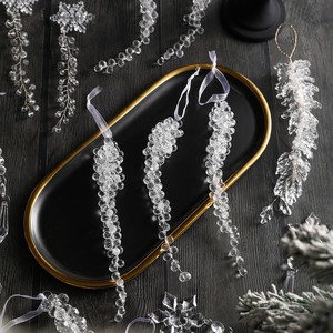 Adornos de Hielo Acrílicos Transparentes en Forma de Lágrima para Árbol de Navidad, Decoración Navideña para Fiestas de Invierno - Product Image 3