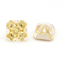 Diamant à haute teneur en carbone L-jaune zircon cubique coupe radiante glace pilée CZ pour ensemble de bijoux