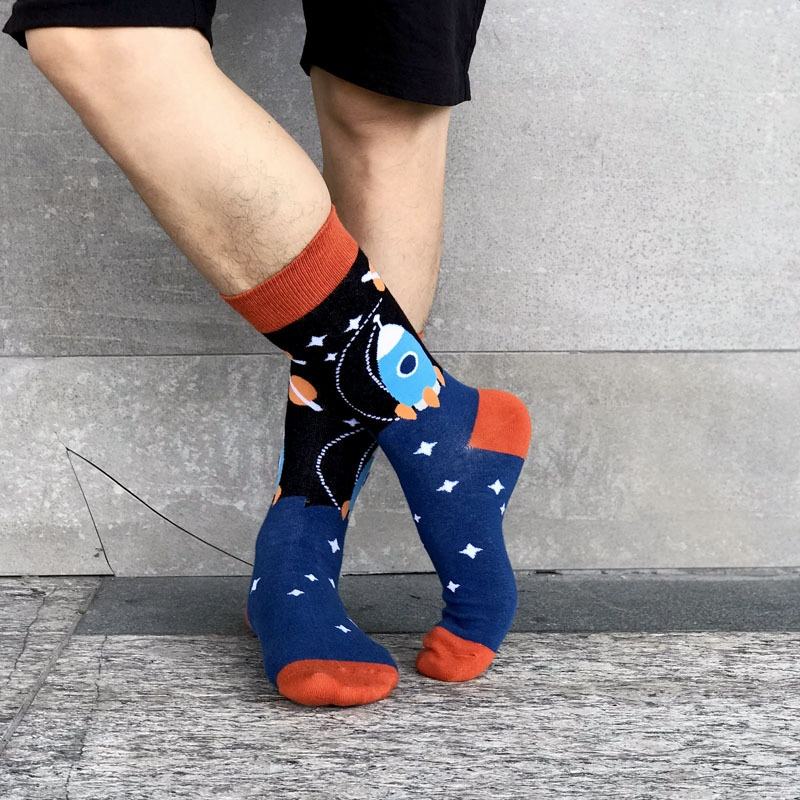 High Quality Men's Dress Socks Funny Cartoon Crew Socks with Breathable Custom Fashion Colorful Patterns