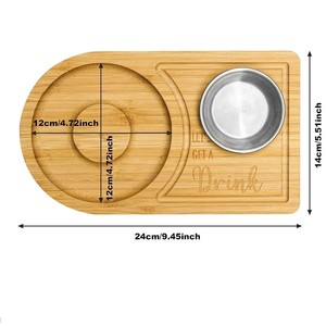 Bamboo Cocktail Tray With Stainless Steel Bowl For <b>Bar</b> <b>Tools</b> - Product Image 4