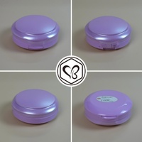 Boîte à poudre compacte vide à double couche de 25g en plastique avec miroir et applicateur de poudre, emballage cosmétique