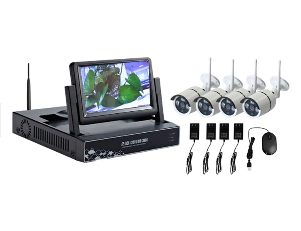 Monitor LCD da 7 pollici sistema di telecamere CCTV da 2mp Kit NVR Wireless 1080P Set di sistemi di sorveglianza CCTV