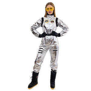Unisex Silver Spacesuit <b>Astronaut</b> <b>Costume</b> Adult Halloween Party Performance Outfit Made in Cross-Border Source - Product Image 2