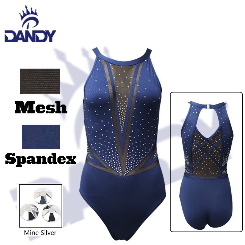 Personalizado profissional dança ginástica leotard competição brilhantes strass leotards