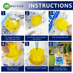 Perangkap Lalat yang Dapat Digunakan Kembali, Perangkap Lalat Luar Ruangan, Perangkap Lebah, Lalat, dan Tawon dari Plastik untuk Taman - Product Image 2