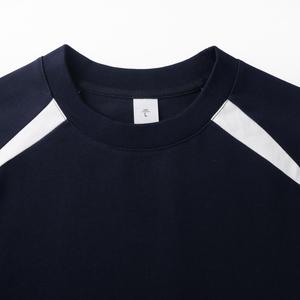 330 GSM Heavyweight Raglan <b>Long</b> <b>Sleeve</b> T-<b>Shirt</b> <b>Men</b> 100% Combed Cotton Contrast Color Splice Tee Streetwear - Product Image 3