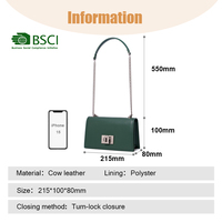 Tas Selempang Kulit Asli Vintage Fashion OEM Online China dengan Ritsleting, Desain Portabel untuk Wanita, Cocok untuk Kerja