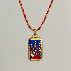 Collana Statement Trendy con Goccia di Olio Colorata e Occhio di Diao in Smeraldo, in Acciaio Inossidabile Placcato Oro 18K, Occhio <span class=keywords><strong>Blu</strong></span> - Product Image 4