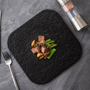 Western-style High-end Modern Minimalist Design Microwave Safe <b>Plate</b> Stone Texture Square Flat <b>Plate</b> Steak <b>Plate</b> - Product Image 4