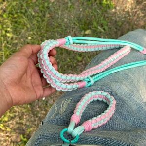 Creative Short Woven <b>Lanyard</b> Detachable Anti-Lost for Mobile Phones Keychains-Color Blocked Knotting Made of Durable Polyester - Product Image 2
