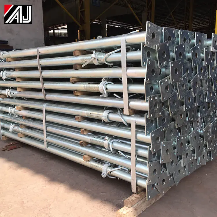 Galvanizli çelik Acro Prop Shuttering destek jakları Acrow Shoring iskele inşaat için çelik payandalar