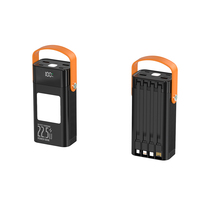 Baterai Li-Polymer 50000/60000mAh 22.5W Pengisian Cepat Power Bank dengan Kabel 4-in-1 yang Dapat Dilepas, Senter LED & Pegangan Jinjing