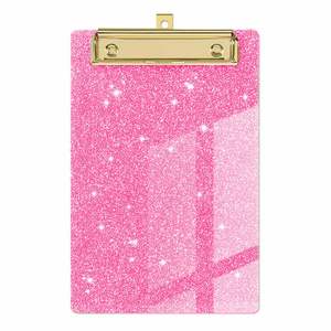 Portablocco in Acrilico Glitterato <span class=keywords><strong>con</strong></span> Morsetto in Metallo - Tavoletta Rigida per Scrittura e Porta Menu - Product Image 3