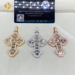 Nuevo Producto: Collar con Colgante de Cruz Estilo Hip Hop, Colgante de Moissanita VVS con Incrustaciones de Diamantes, Plata de Ley 925, Pasa el Test de Diamantes con Certificado GRA - Product Image 3