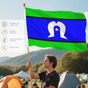 Drapeau en polyester personnalisé de l'île de la Torré, Australie, 3x5 pieds, imprimé numériquement, bannière indigène pour festival du patrimoine, vente en gros - Product Image 5