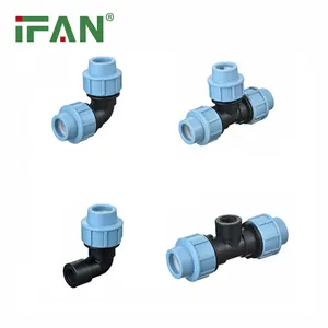 IFAN Venda Quente Quick Connect HDPE Encaixes De Tubulação De Água De Irrigação Encaixes PE Encaixes De Compressão De Plástico PP PN16