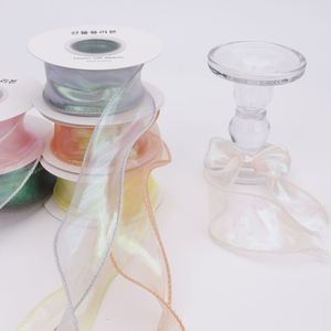 Tulle irisé en queue de poisson en gros pour la décoration de gâteaux/bouquets de Noël, ruban à paillettes pour boîtes cadeaux, fleurs fraîches et projets DIY - Product Image 3