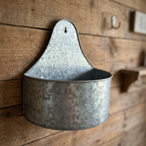 Jardinière murale moderne en métal galvanisé, grand pot à fleurs suspendu - Product Image 3