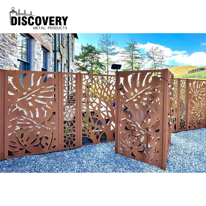 Personalizar Laser Cut Decorative Metal Telas exterior Room Divisores Telas Partições