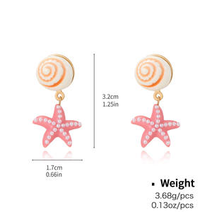 New Ocean Series Pendientes de perlas New Fashion Starfish Shell Pendientes - Product Image 4
