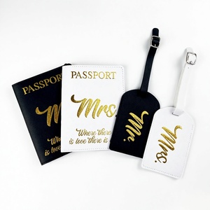 <span class=keywords><strong>Porte</strong></span>-bandes de voyage transfrontalier pour mariage, en cuir PU respirant, avec cordon, logo <span class=keywords><strong>personnalisé</strong></span>, <span class=keywords><strong>porte</strong></span>-étiquette de <span class=keywords><strong>bagage</strong></span> et <span class=keywords><strong>porte</strong></span>-cartes en papier - Product Image 1