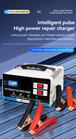 Pengisi daya baterai mobil cerdas LCD 12V/24V 10A kualitas tinggi untuk sepeda motor isi daya cerdas baterai GEL AGM asam timbal