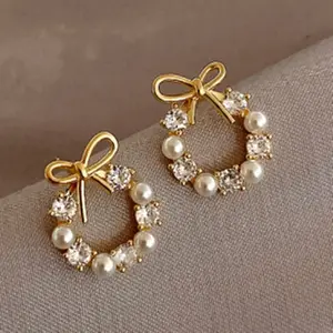 Boucles d'oreilles en perles pour femmes, bijou féminin de luxe, élégant, Piercing pour fête de mariage, mode coréenne,