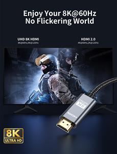 Tốc độ cao 1m <span class=keywords><strong>2m</strong></span> 5m <span class=keywords><strong>HDMI</strong></span> Cabo Hỗ trợ tất cả trong một HDTV 3D 8K 4K 2.1 2.0 <span class=keywords><strong>HDMI</strong></span> nam cáp - Product Image 4