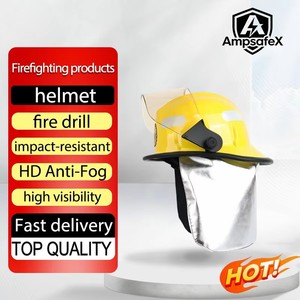 Casco de Bombero Estilo Americano Certificado 3C para la Lucha Contra Incendios Forestales, Casco Protector Rígido con 4 Sistemas de Suspensión para Rescate en Incendios - Product Image 1