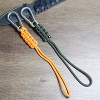 Cordon tactique tressé en paracorde à 7 brins fait main pour le camping en plein air avec porte-clés à boucle en acier inoxydable
