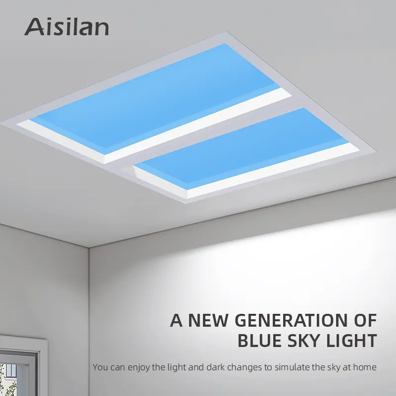 AisilanスマートアプリリモコンカラーLEDポットライト調光可能な大きな窓青い空LEDシーリングパネルライト