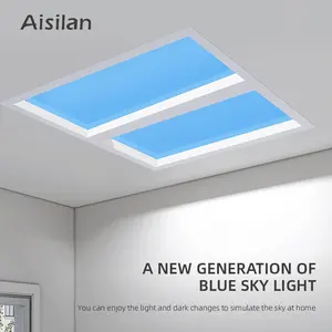 Aisilan 스마트 app 원격 제어 컬러 led potlight dimmable 대형 창 푸른 하늘 led 천장 패널 빛