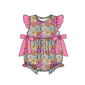 Preventa al por mayor: Ropa de verano para niñas con estampado floral de colores, ropa de hermanas, boutique infantil para niños pequeños (MOQ 5) - Product Image 3
