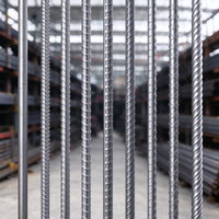 Varilla Corrugada de Acero para Construcción, Barra de Refuerzo Deformada HRB400 HRB500 10mm 12mm 16mm 20mm Sin Aleación Laminada en Caliente GB/T 1499.2