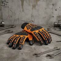 Guantes de Trabajo de Seguridad Mecánica con Protección Antideslizante, Diseño de Silicona con Patrón Impreso en la Palma, Poliéster+TPR Resistentes al Desgaste y a Impactos