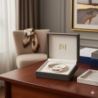 Boîte à bijoux de luxe en or champagne avec fermeture magnétique, emballage rigide en papier texturé de qualité supérieure pour collier et ensemble